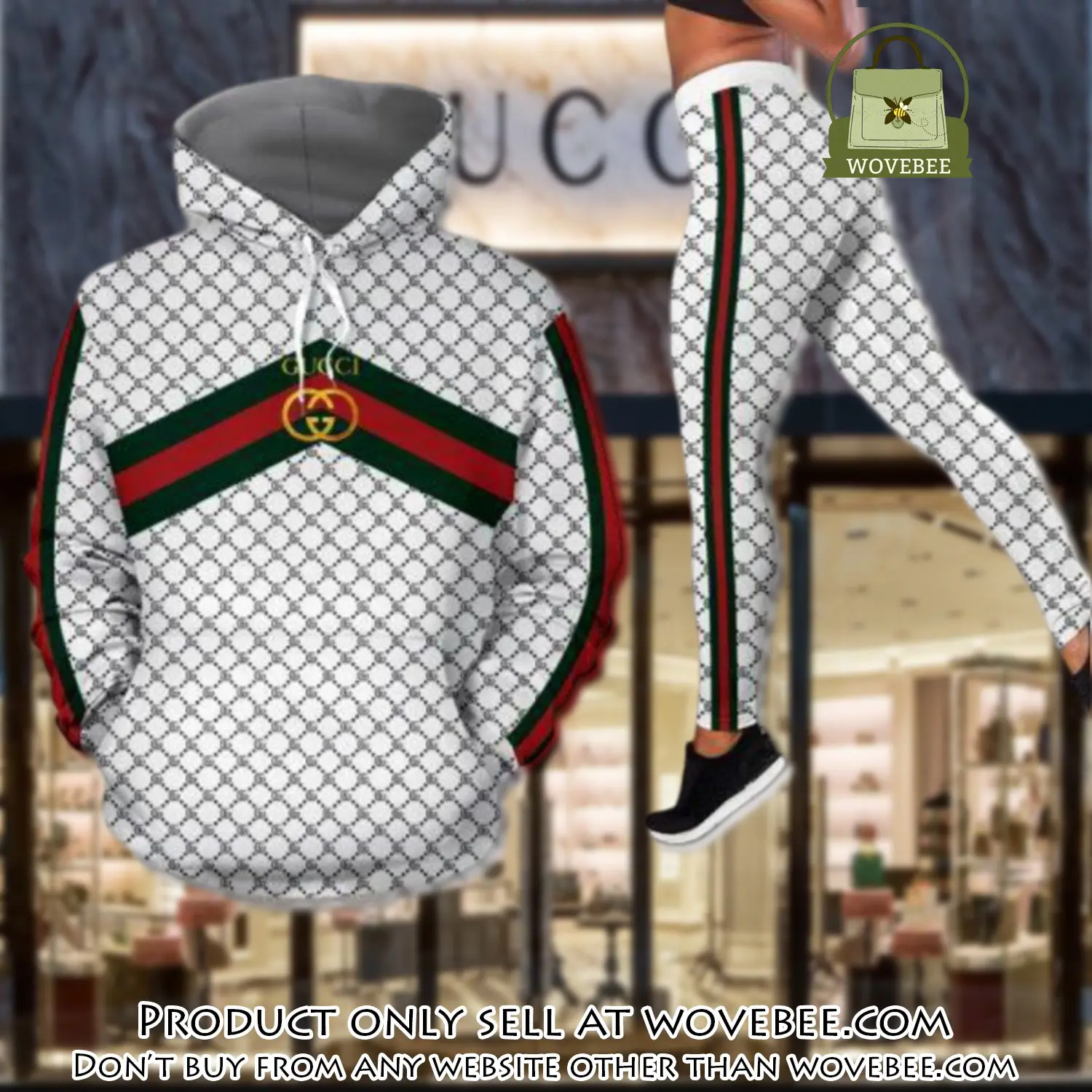 Gucci white hoodie legging set luxury for women wvb5816959